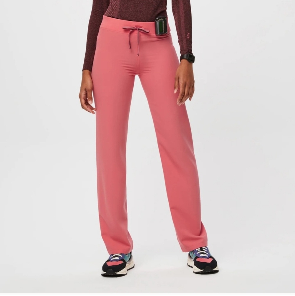 New Figs Livingston scrub pants desert rose